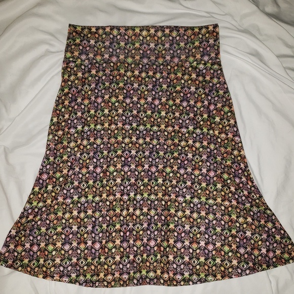 Lularoe 2XL Azure black with multicolored A line - Picture 1 of 8